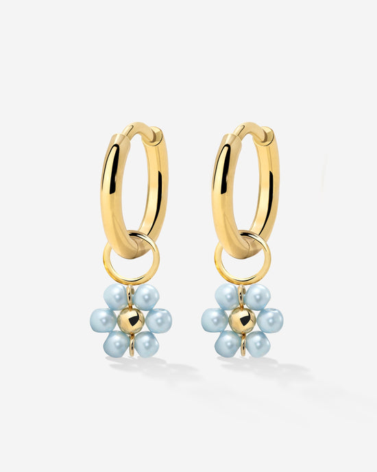 Forever Blue Daisy Hoop Set Small Oro