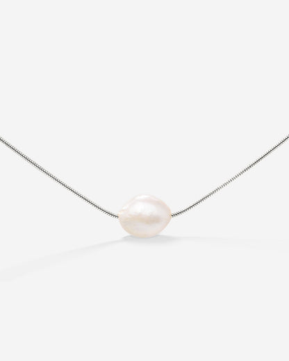 Minimalist Pearl Collana Argento