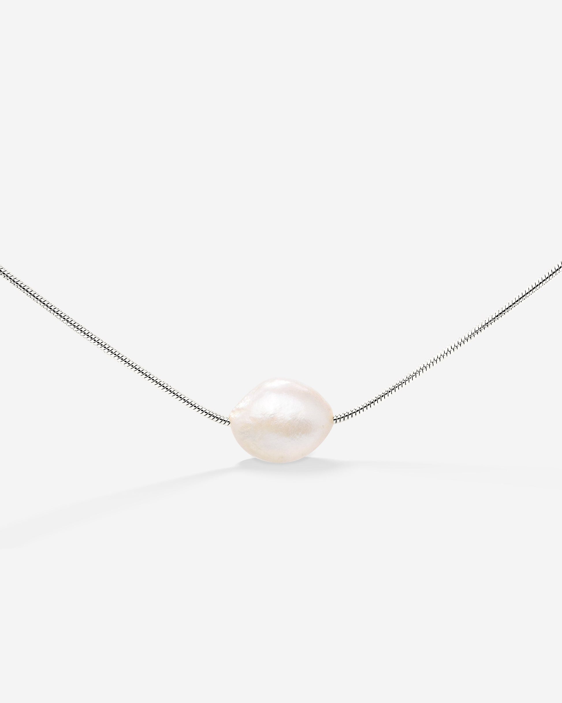 Minimalist Pearl Collana Argento