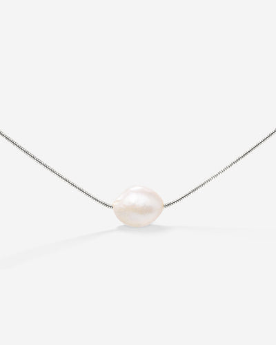 Minimalist Pearl Collana Argento