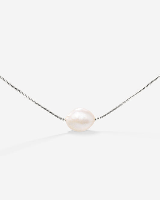 Minimalist Pearl Collana Argento