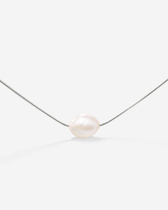 Minimalist Pearl Collana Argento
