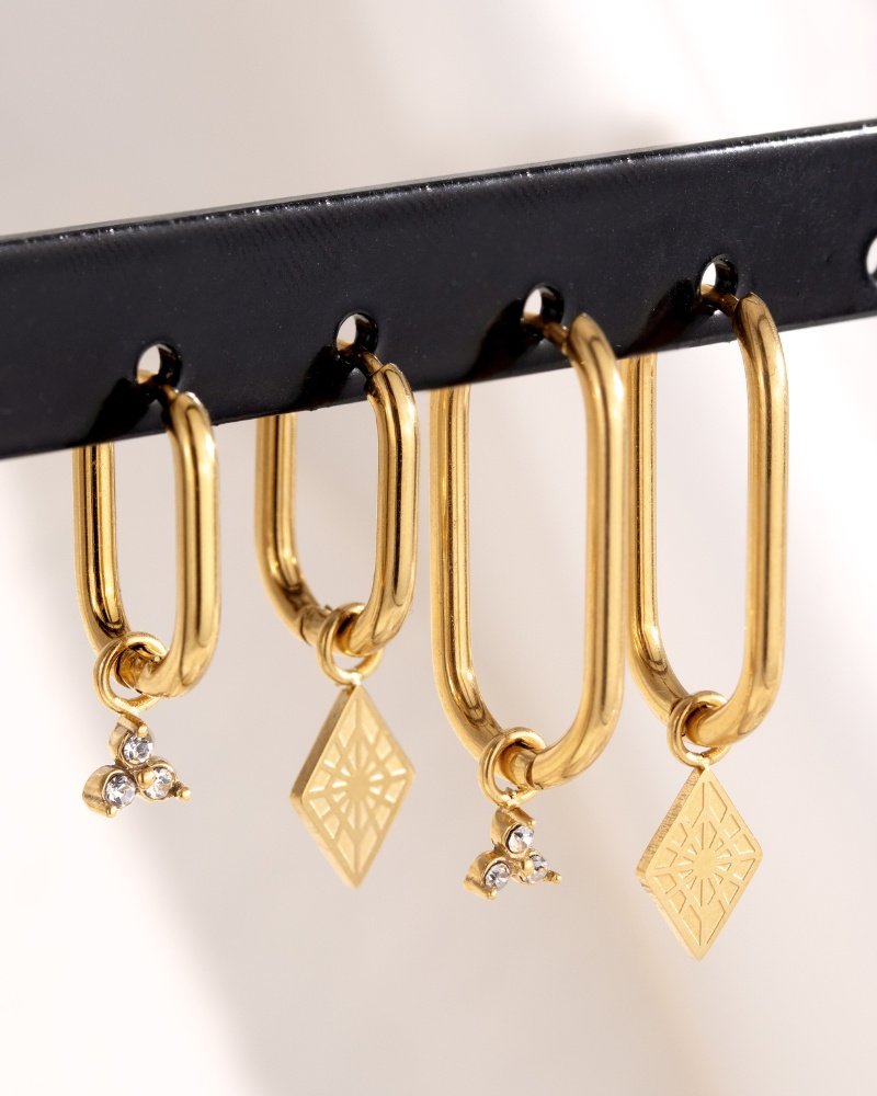 Rayos Oval Hoops Baby Oro Rosa