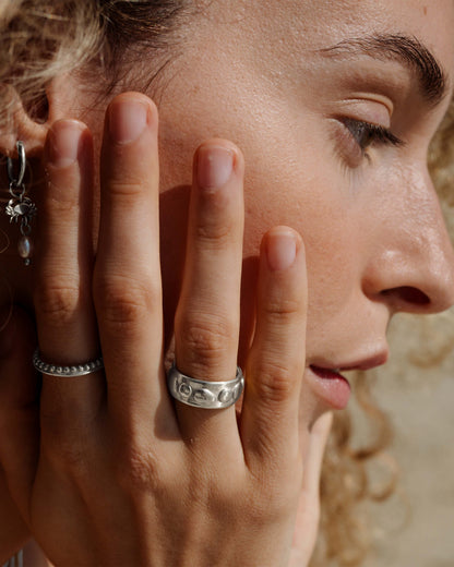 Boho Dots Anello Argento