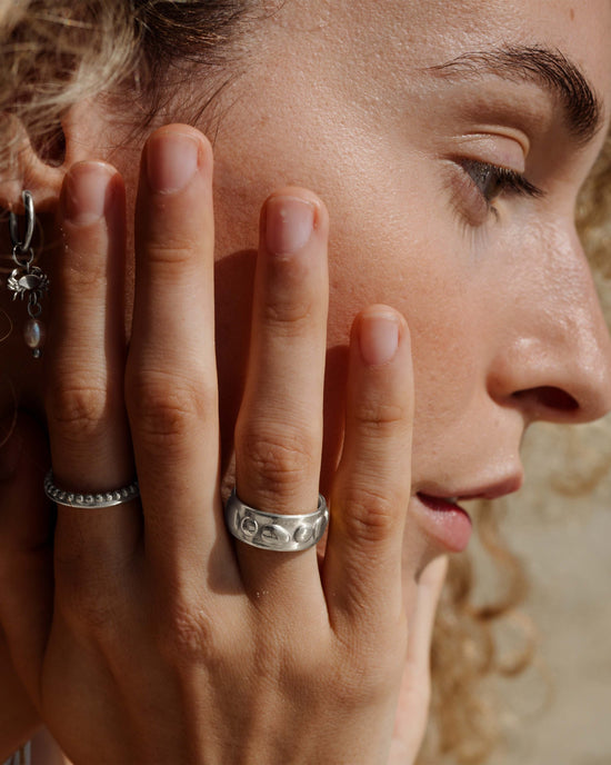 Boho Dots Anello Argento