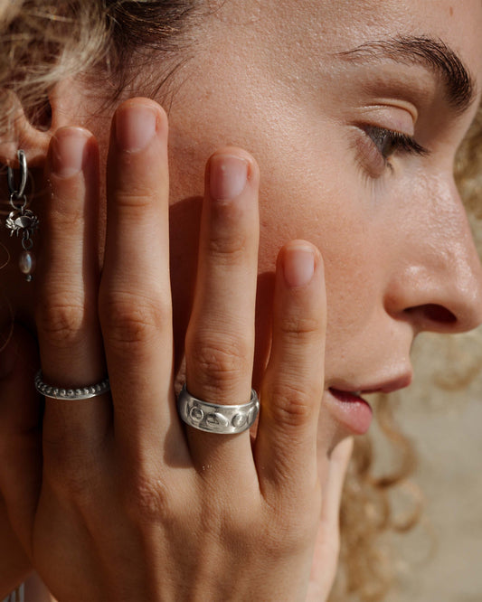 Boho Dots Anello Argento