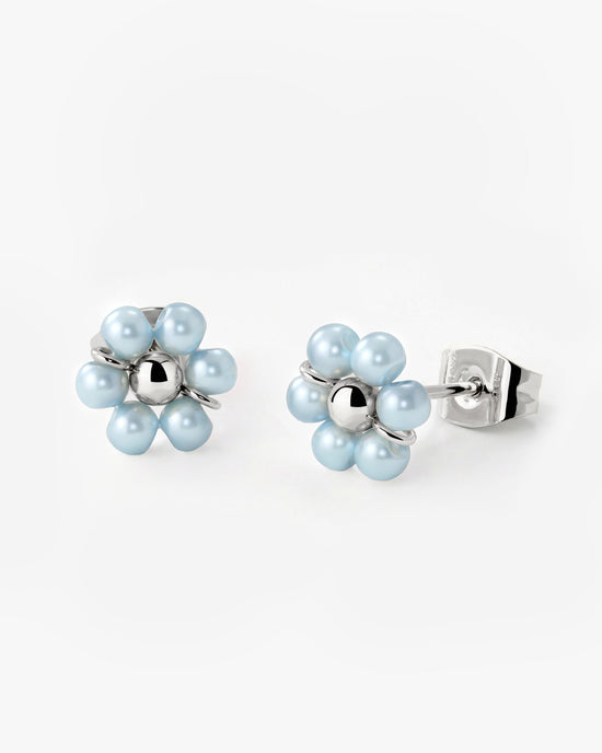 Forever Blue Daisy Orecchini Argento