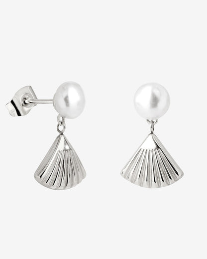 Pearl & Fan Orecchini Argento