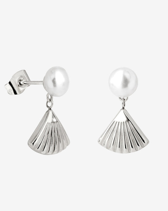 Pearl & Fan Orecchini Argento