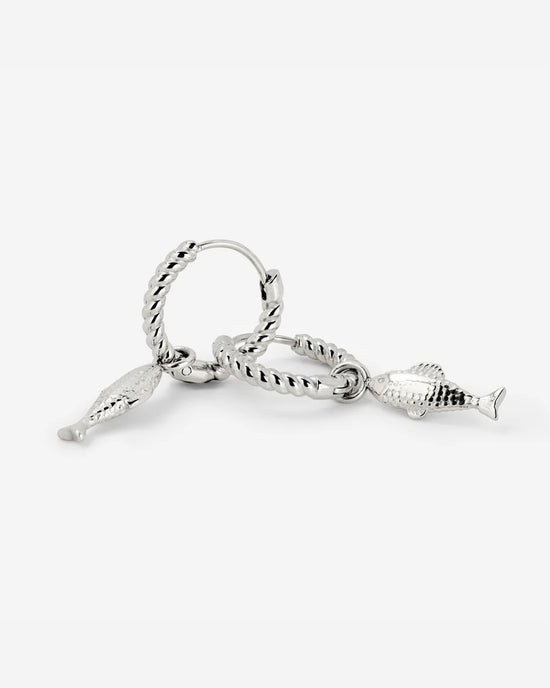 Pezito Twisted Hoop Set Small Argento