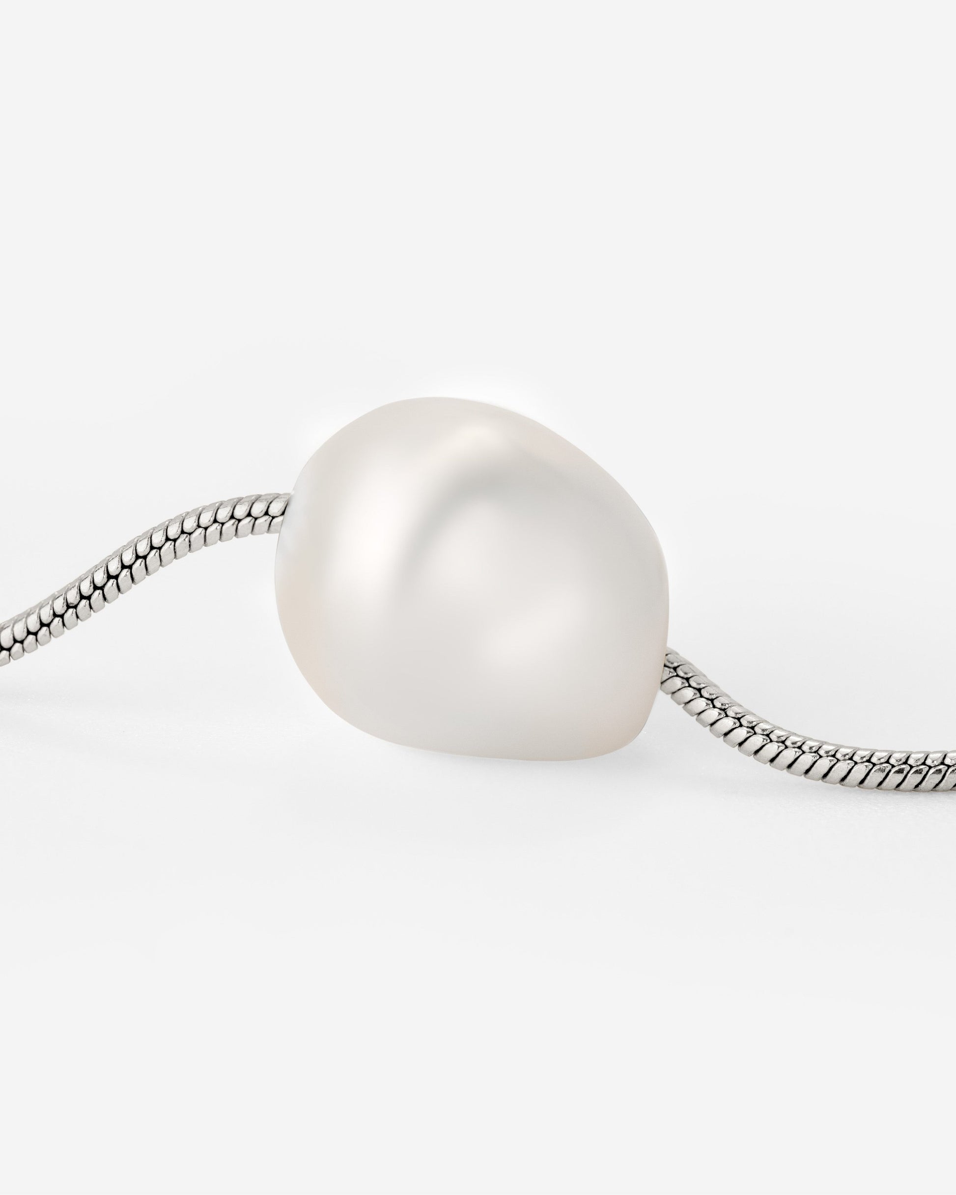 Minimalist Pearl Collana Argento