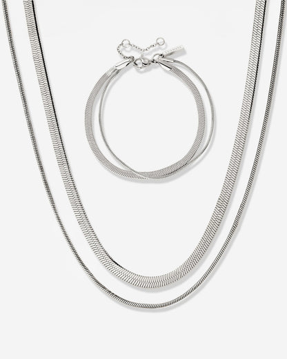 Snake Chain Bundle Argento