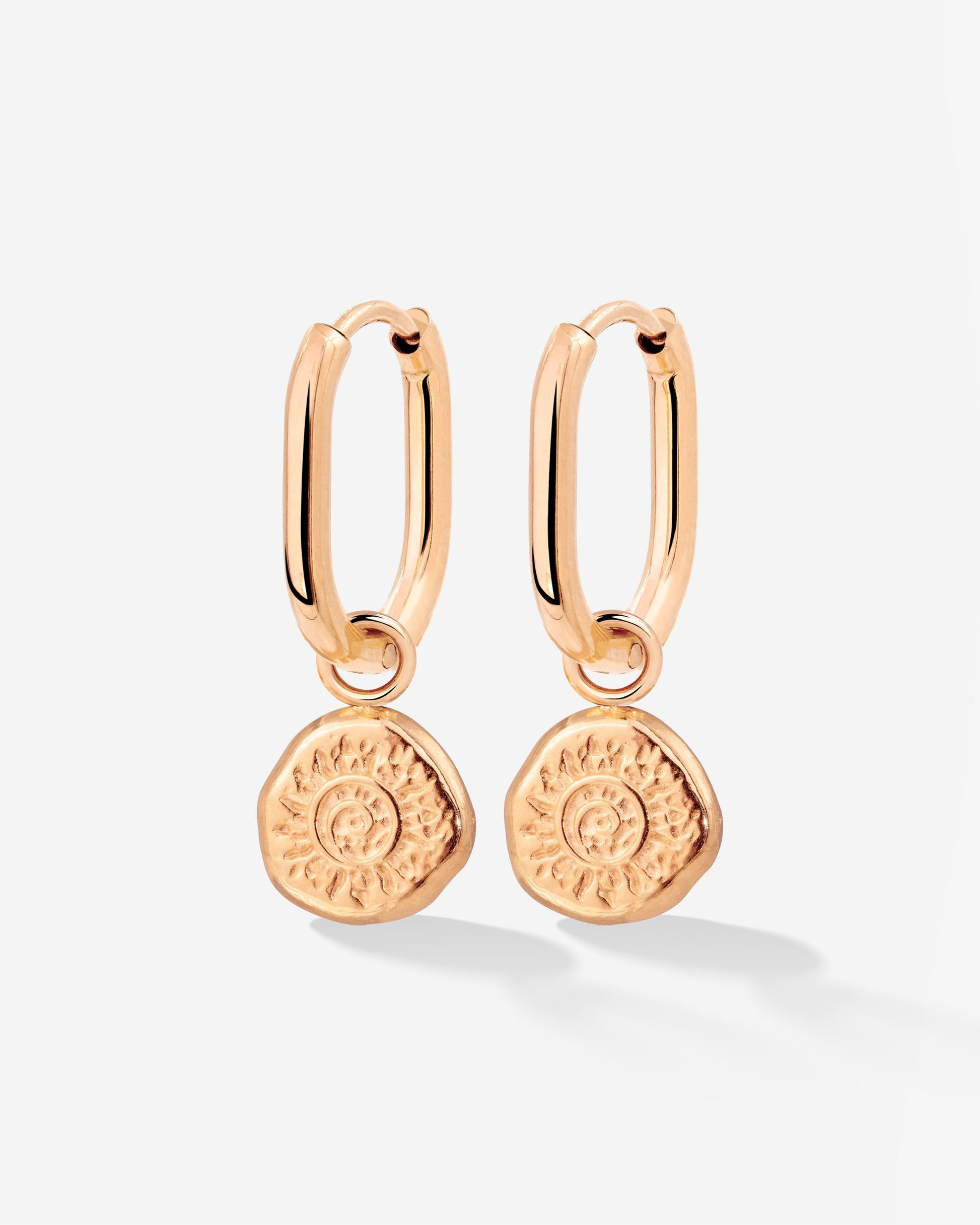 Sun Seeker Oval Hoop Set Baby Oro Rosa