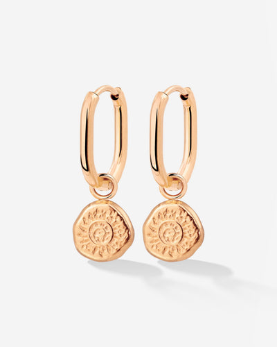 Sun Seeker Oval Hoop Set Baby Oro Rosa