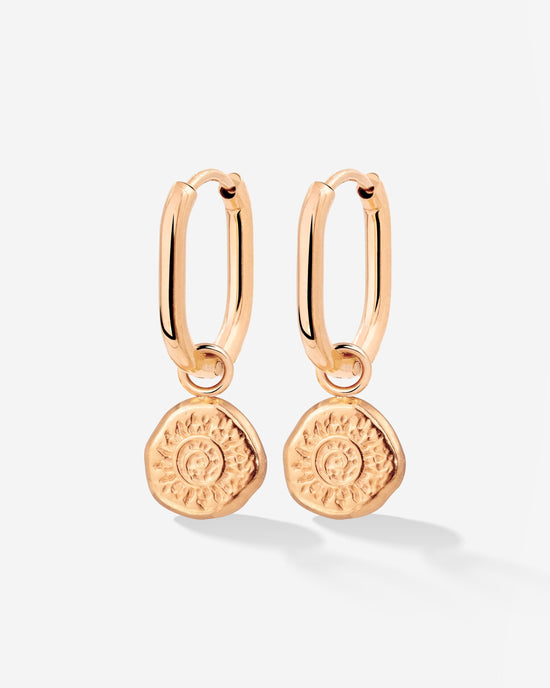 Sun Seeker Oval Hoop Set Baby Oro Rosa