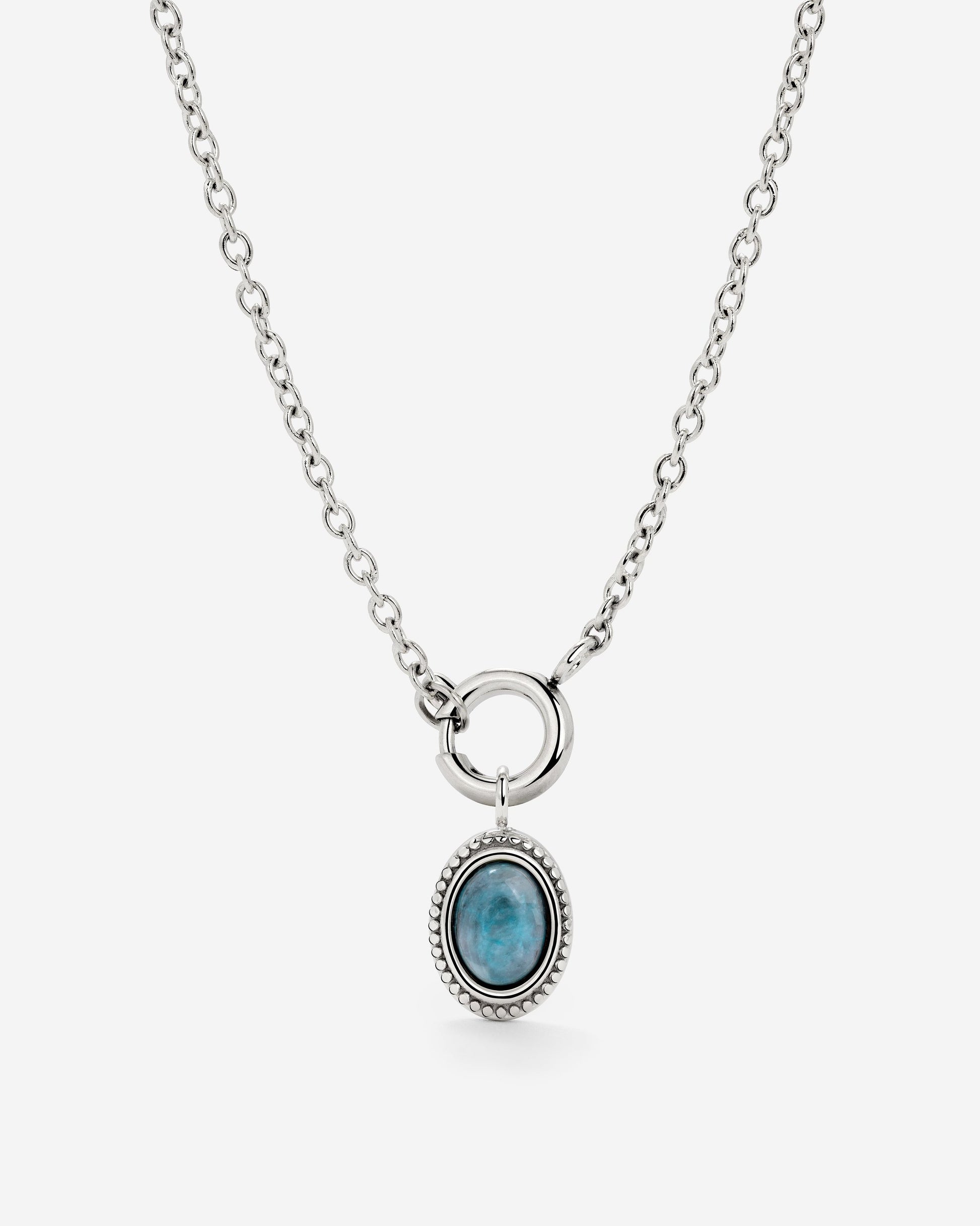 Ocean Agate Classic Chain Collana Set Argento