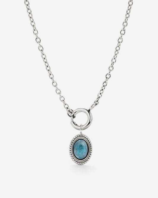 Ocean Agate Classic Chain Collana Set Argento