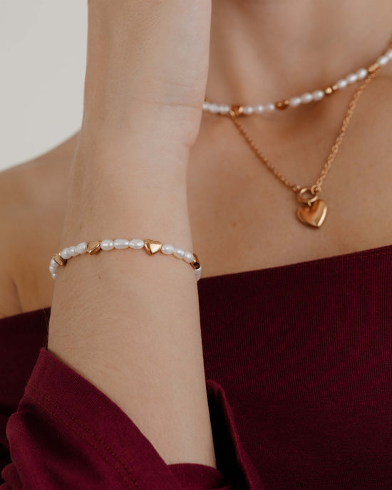 Love Pearls Bracciale Oro Rosa