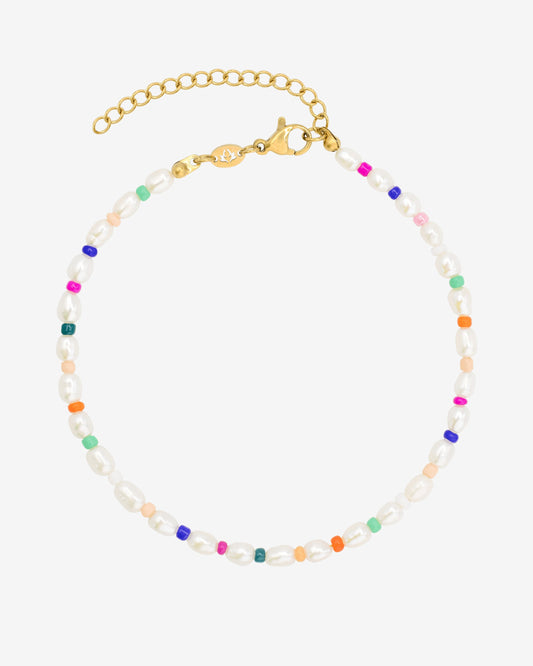 Rainbow Pearl Cavigliera Oro
