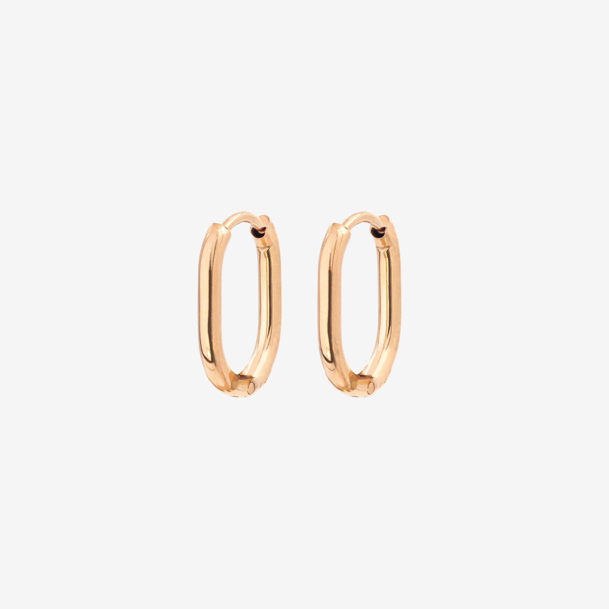 Oval Hoops Baby Oro Rosa