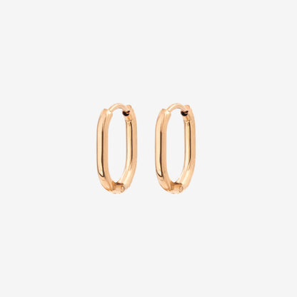 Oval Hoops Baby Oro Rosa