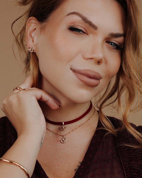 Pretzel Babe Orecchini Oro Rosa
