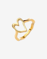 Flowy Heart Anello Oro