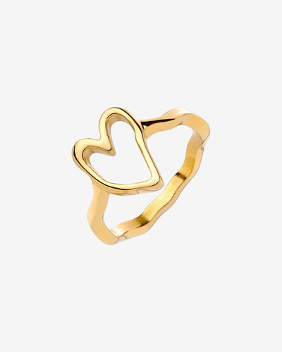 Flowy Heart Anello Oro