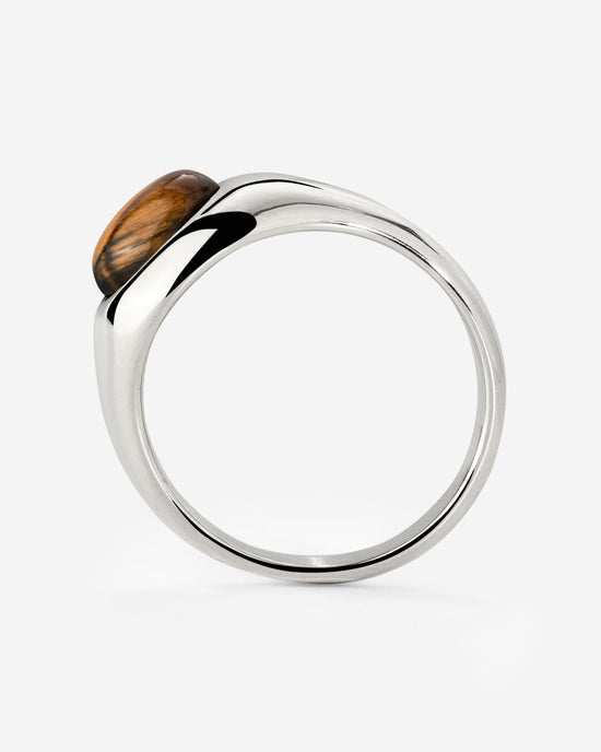 Tiger's Eye Anello Argento
