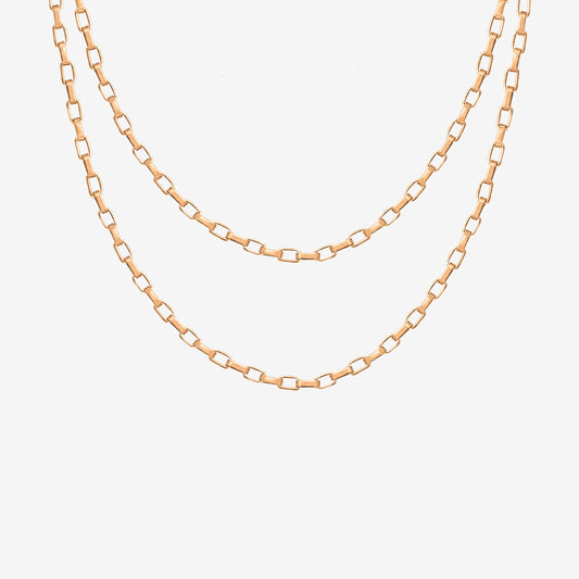 Square Y Box Chain Oro Rosa