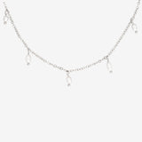 Perla Blanco Choker Argento
