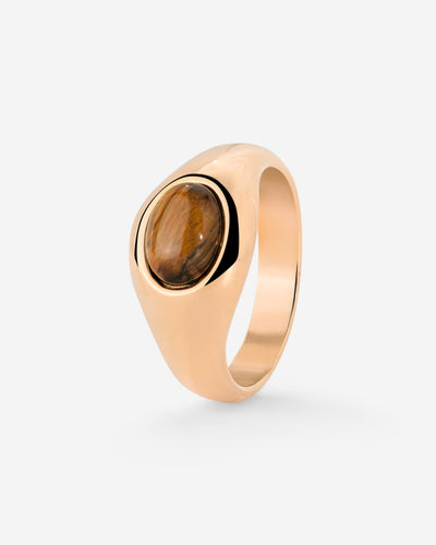 Tiger's Eye Anello Oro Rosa
