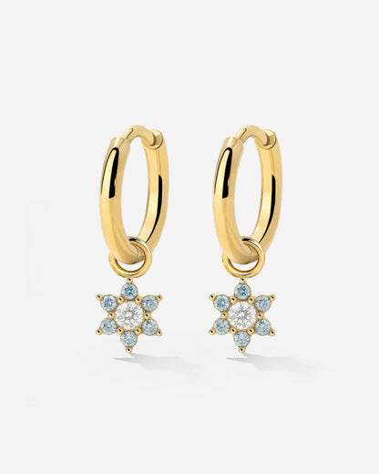 Blue Petal Hoop Set Small Oro