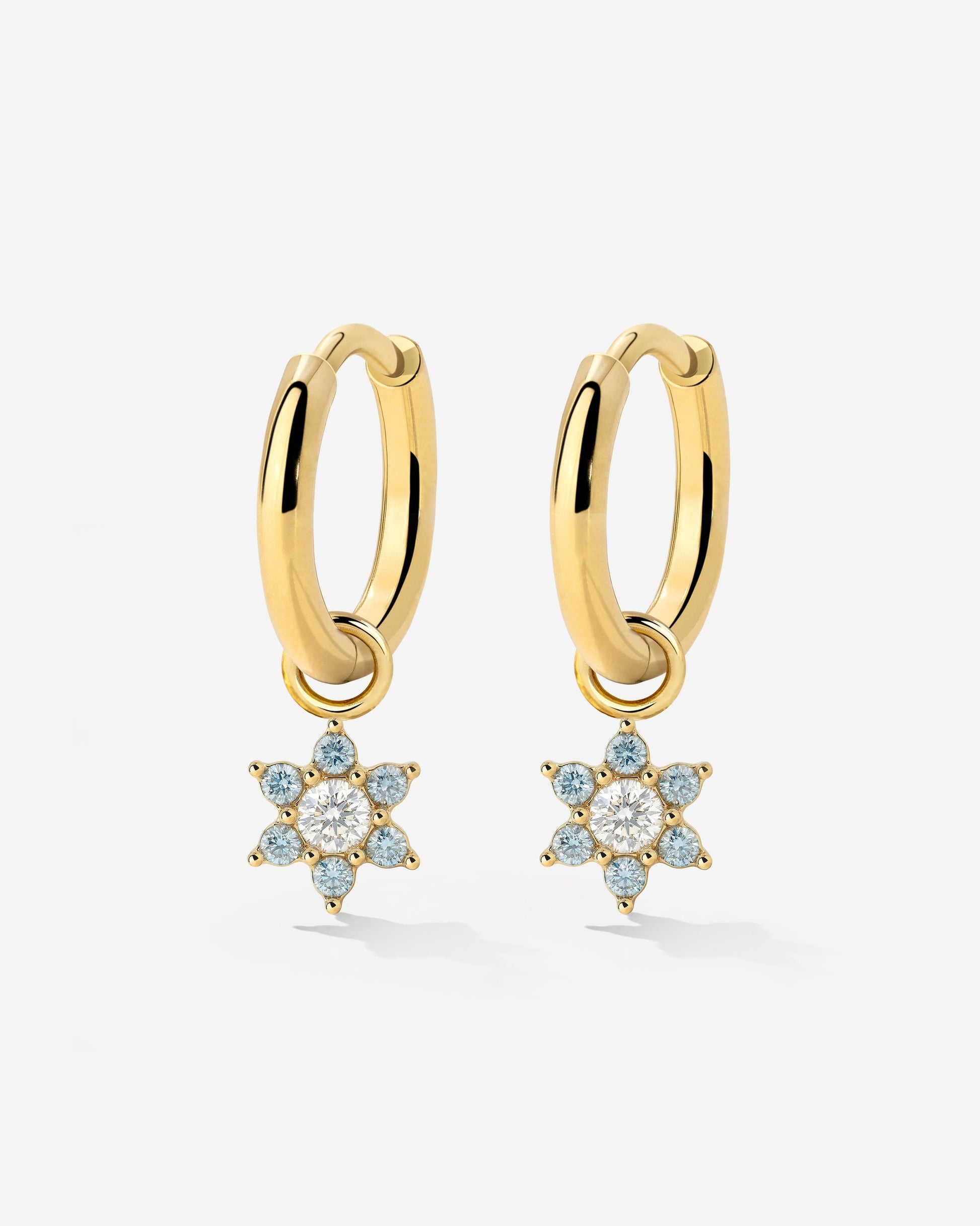 Blue Petal Hoop Set Small Oro