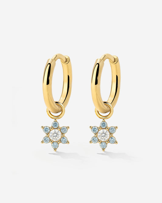 Blue Petal Hoop Set Small Oro
