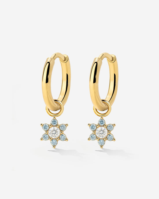 Blue Petal Hoop Set Small Oro
