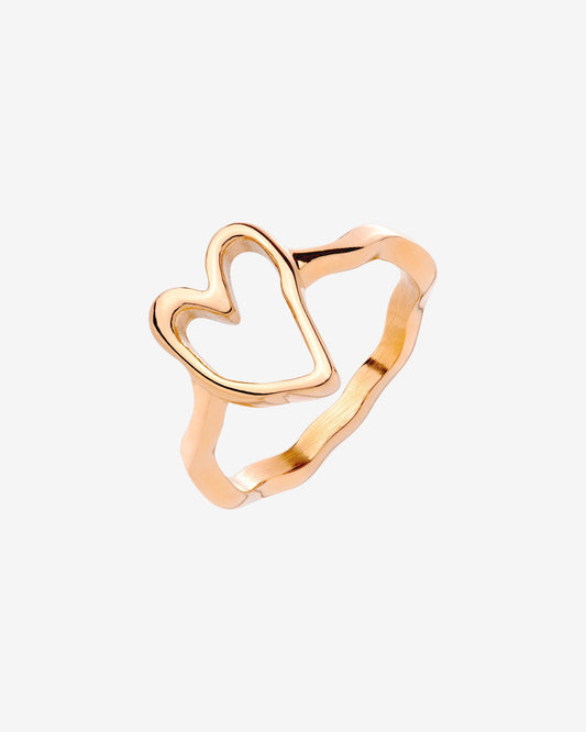 Flowy Heart Anello Oro Rosa