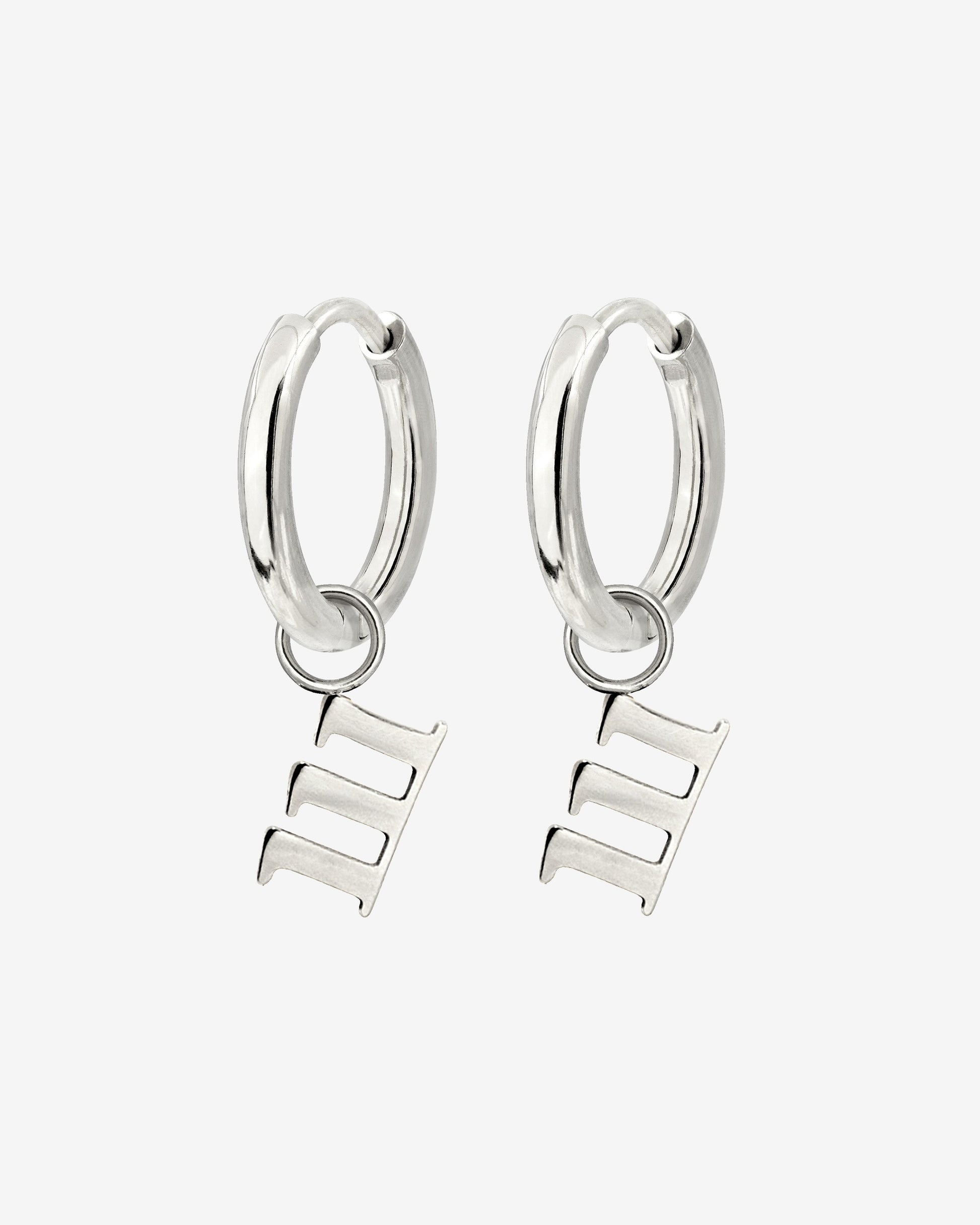 Angel Number 111 Hoop Set Small Argento