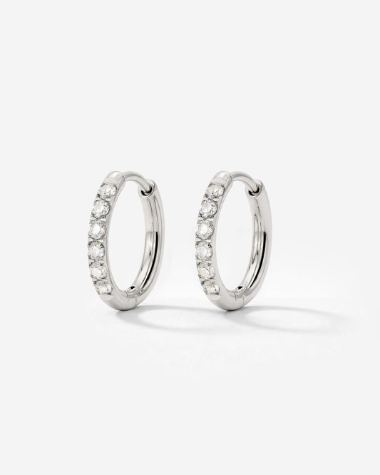 Glimmer Hoops Small Argento