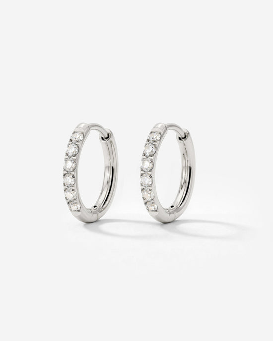 Glimmer Hoops Small Argento