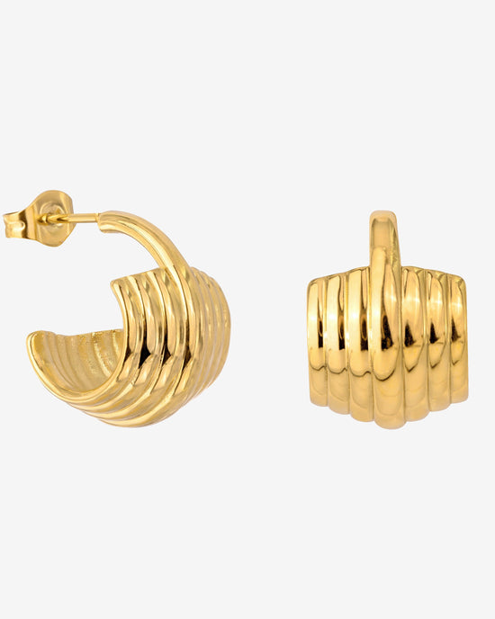 Winding Hoop Studs Oro