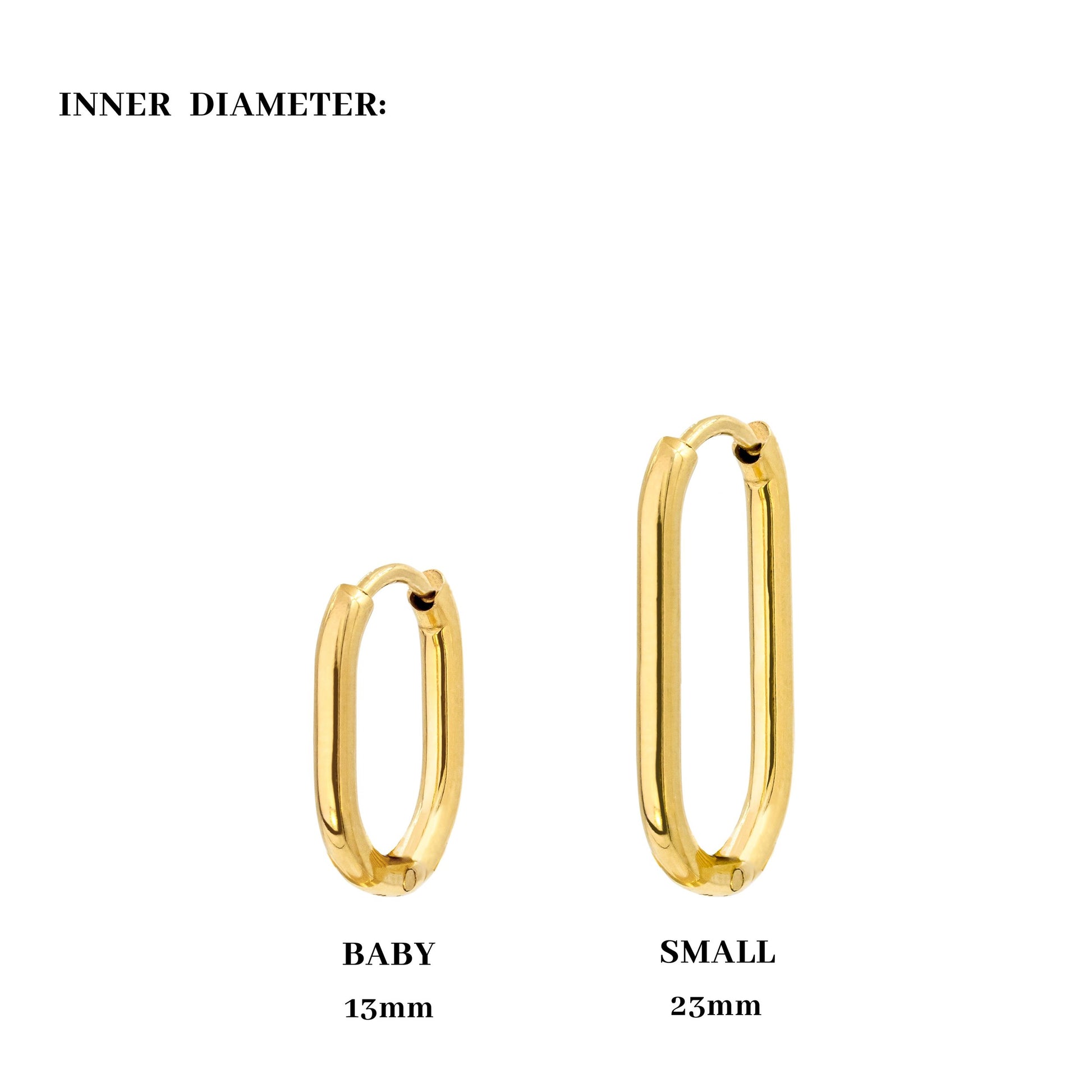 Oval Clean Hoop Set Oro