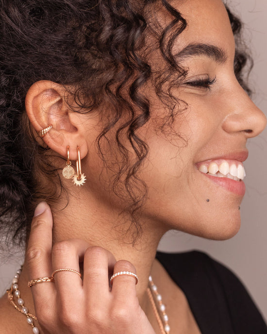 Oval Hoops Small Oro Rosa