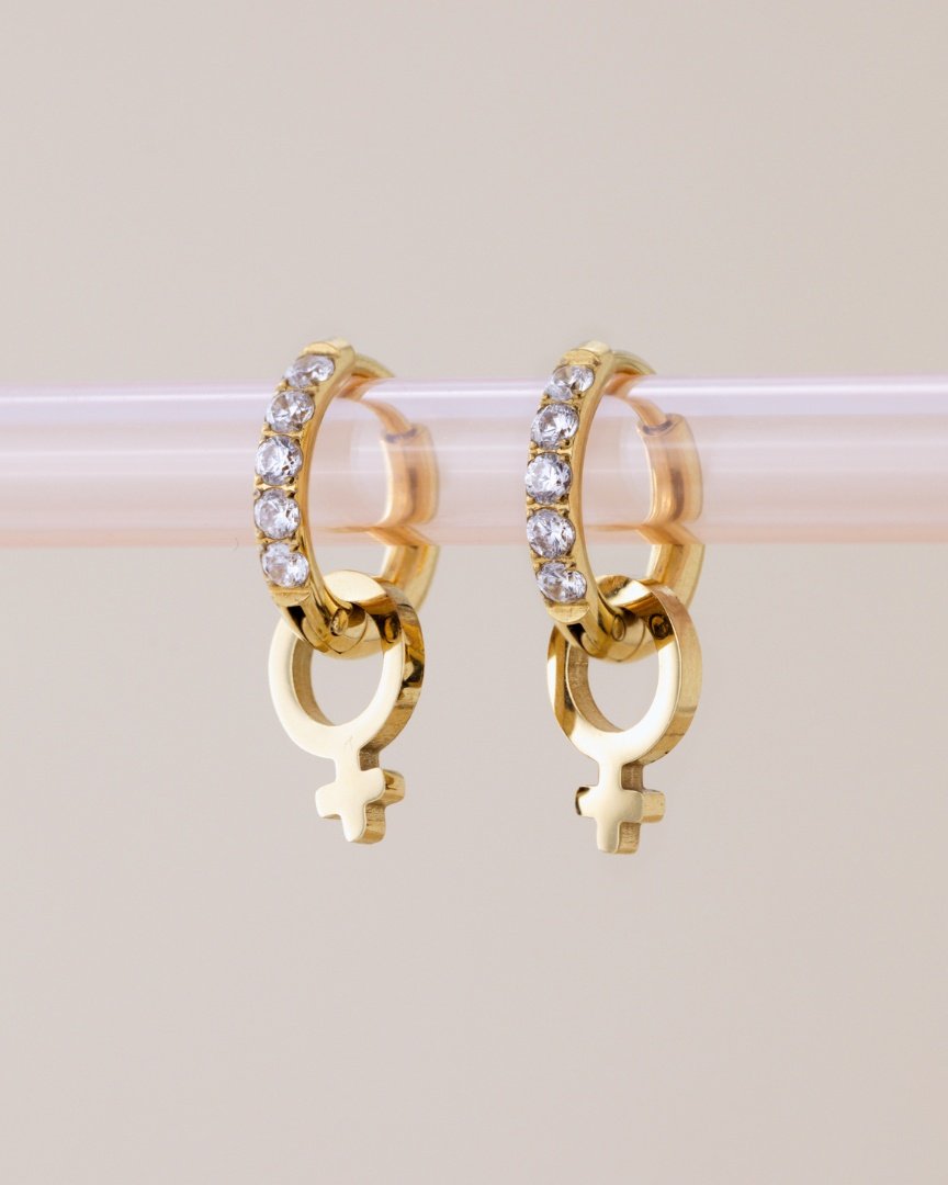 Female Icon Glimmer Hoop Set Baby Oro Rosa