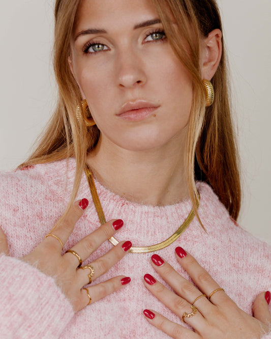 Bold Herringbone Collana Oro