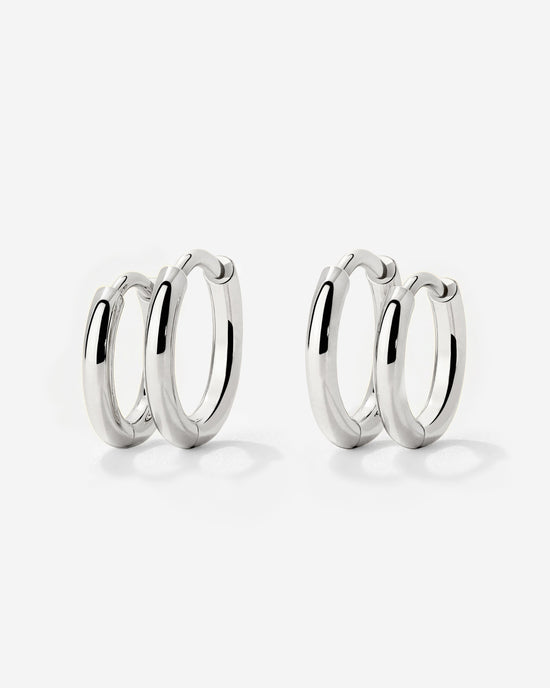 Clean Hoop Set Small Argento