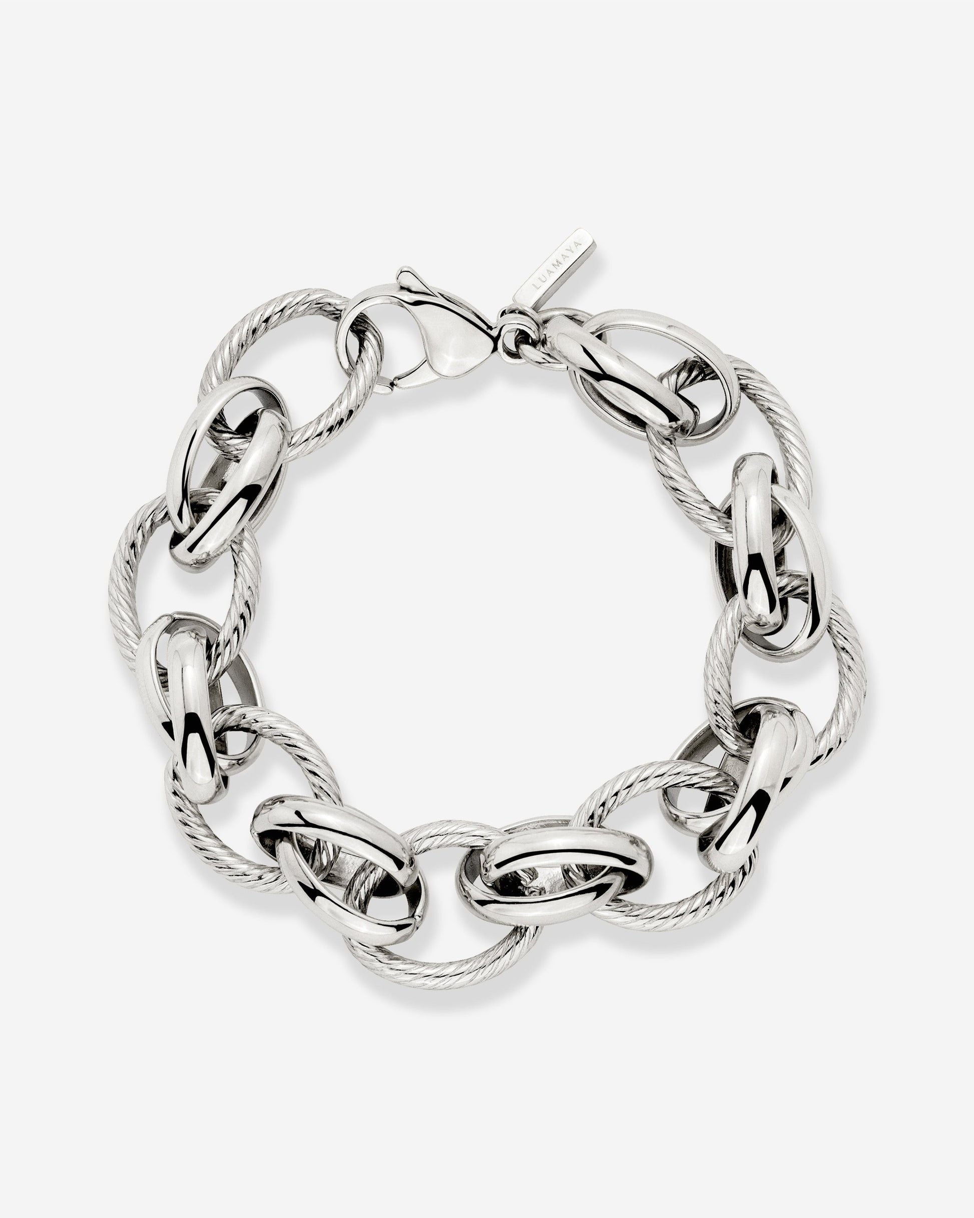 Chunky Twisted Links Bracciale Argento
