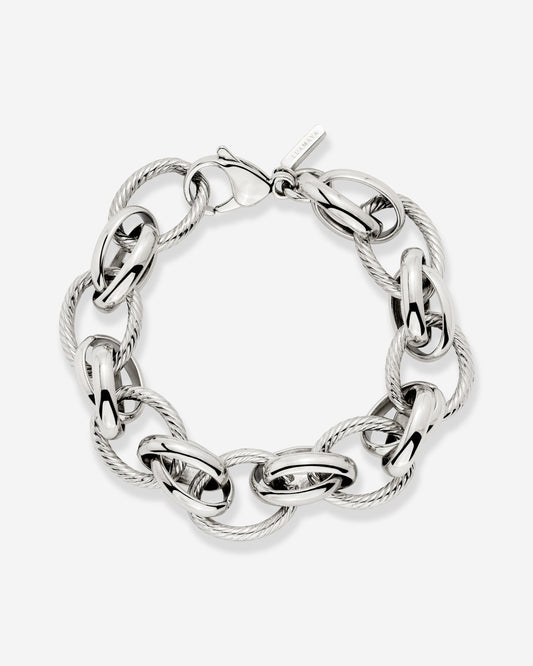 Chunky Twisted Links Bracciale Argento