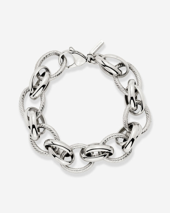 Chunky Twisted Links Bracciale Argento