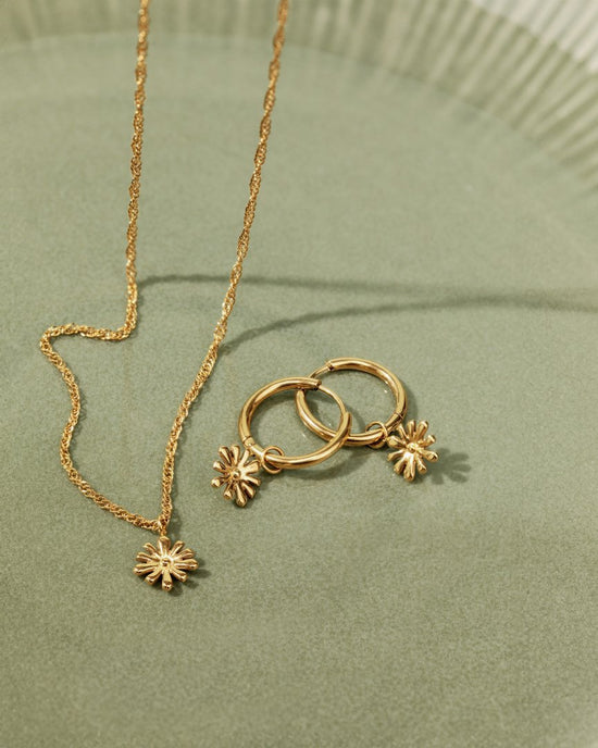 Flowery Hoop Set Medium Oro
